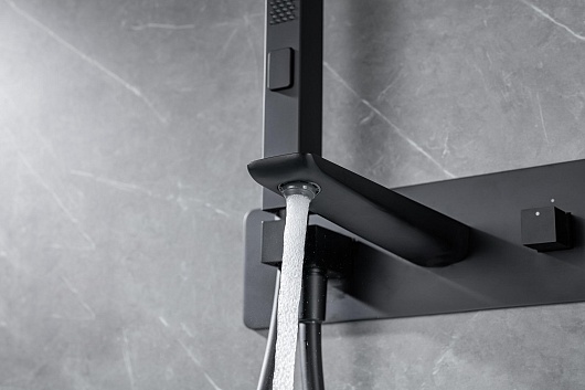 Allen Brau Смеситель для ванны с душем Infinity 5.21007-31 (с внутренней частью) черный матовый – фотография-4